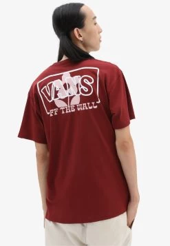 Vans Boxed Logo Foral Ss Tee - T-Shirt Print - Medium Red