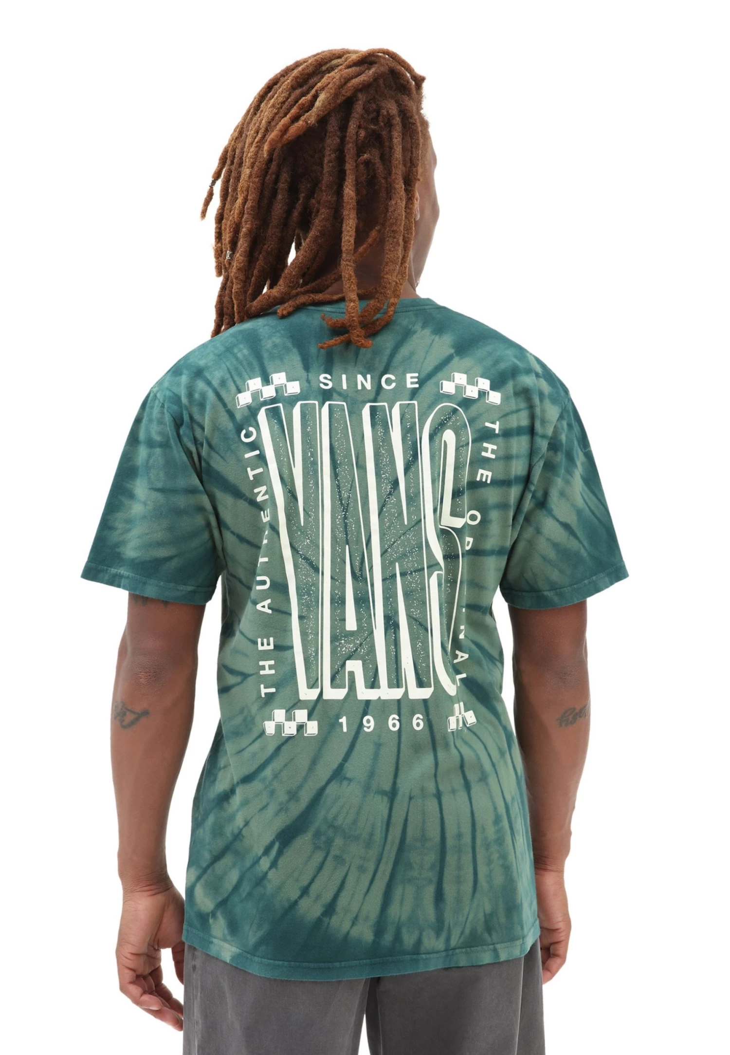 Vans Tall Type Tie Dye Ss - T-Shirt Print - Medium Green 1 Vans Tall Type Tie Dye Ss - T-Shirt Print - Medium Green