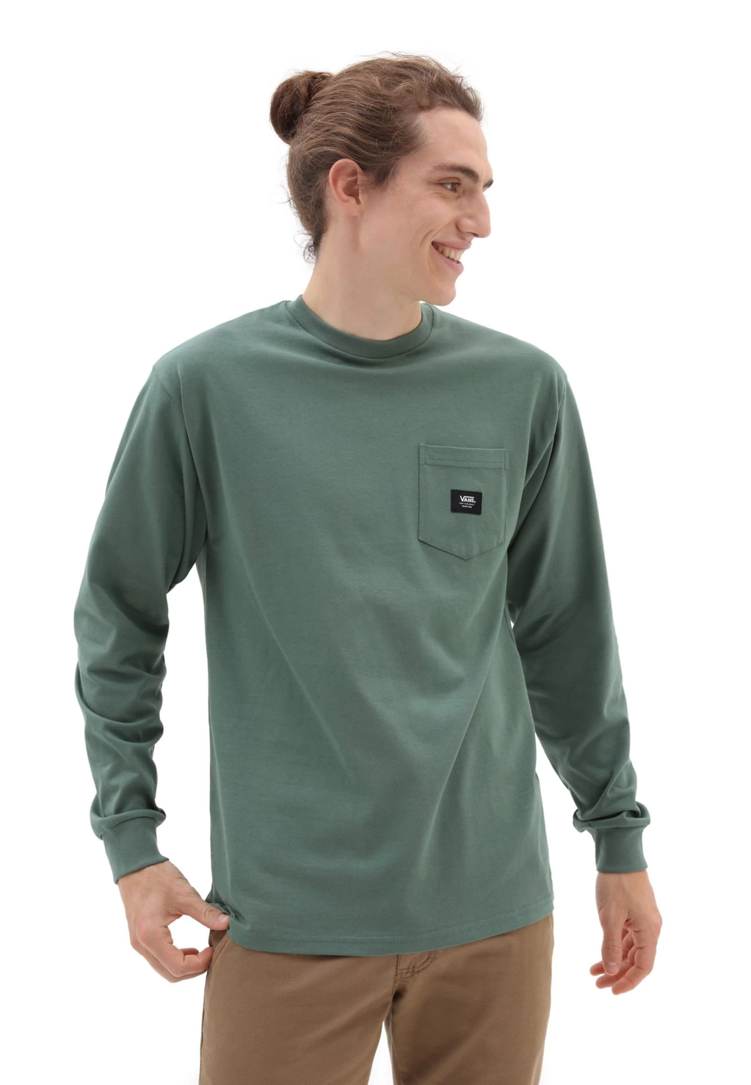 Vans Patch Pocket - Longsleeve - Medium Green 1 Vans Patch Pocket - Longsleeve - Medium Green