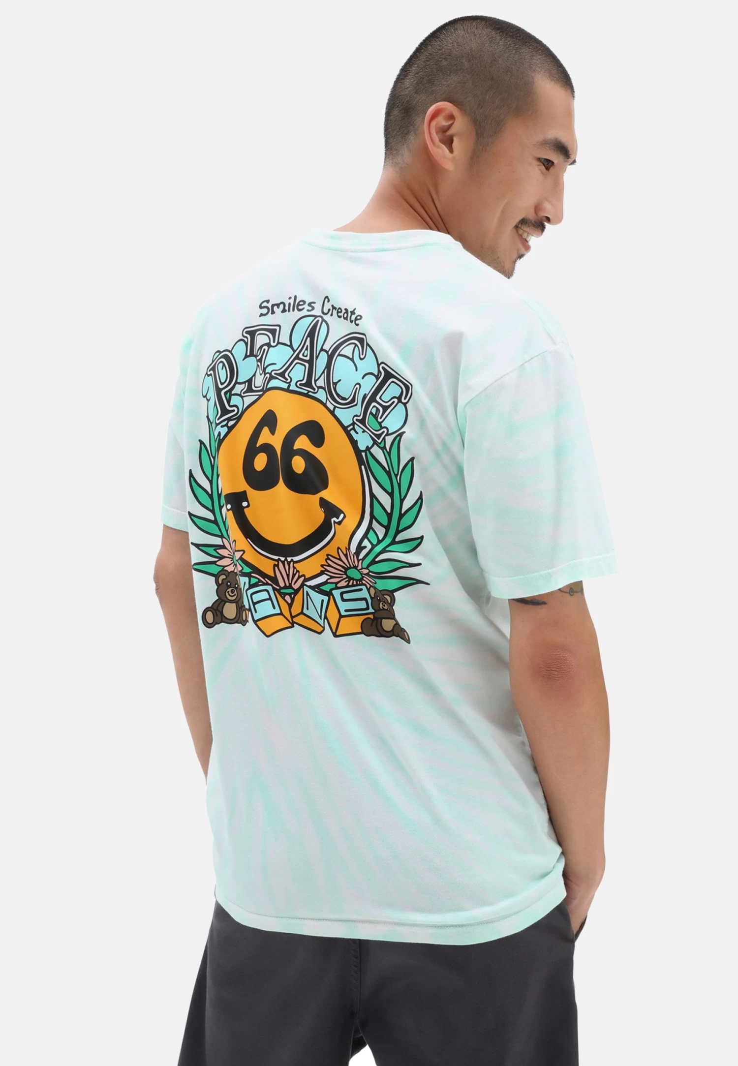 Vans Peace Tie Dye Ss - T-Shirt Print - Medium Blue 1 Vans Peace Tie Dye Ss - T-Shirt Print - Medium Blue