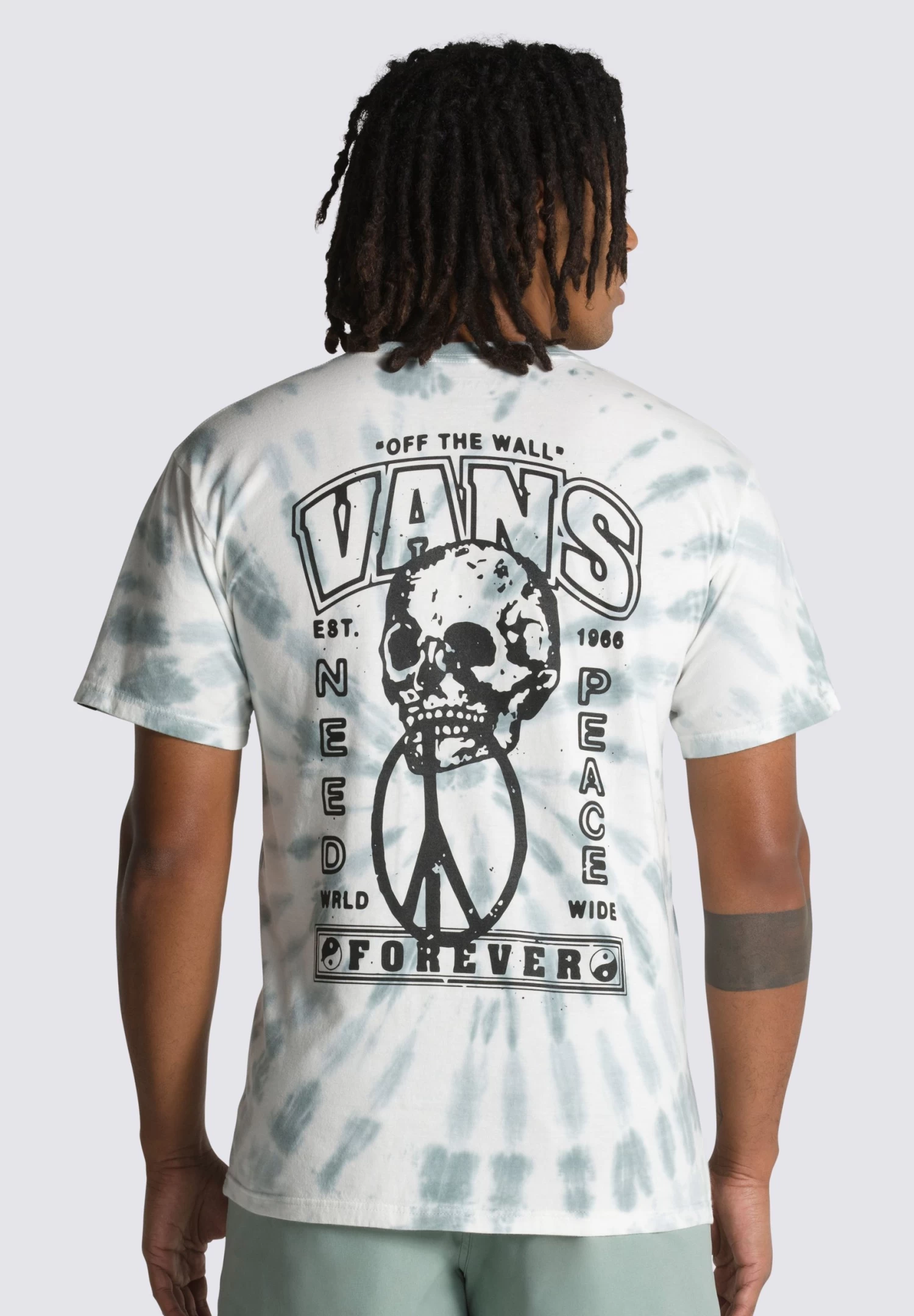 Vans Need Peace Tie Dye Ss Tee - T-Shirt Print - Medium Green 2 Vans Need Peace Tie Dye Ss Tee - T-Shirt Print - Medium Green - Afbeelding 2