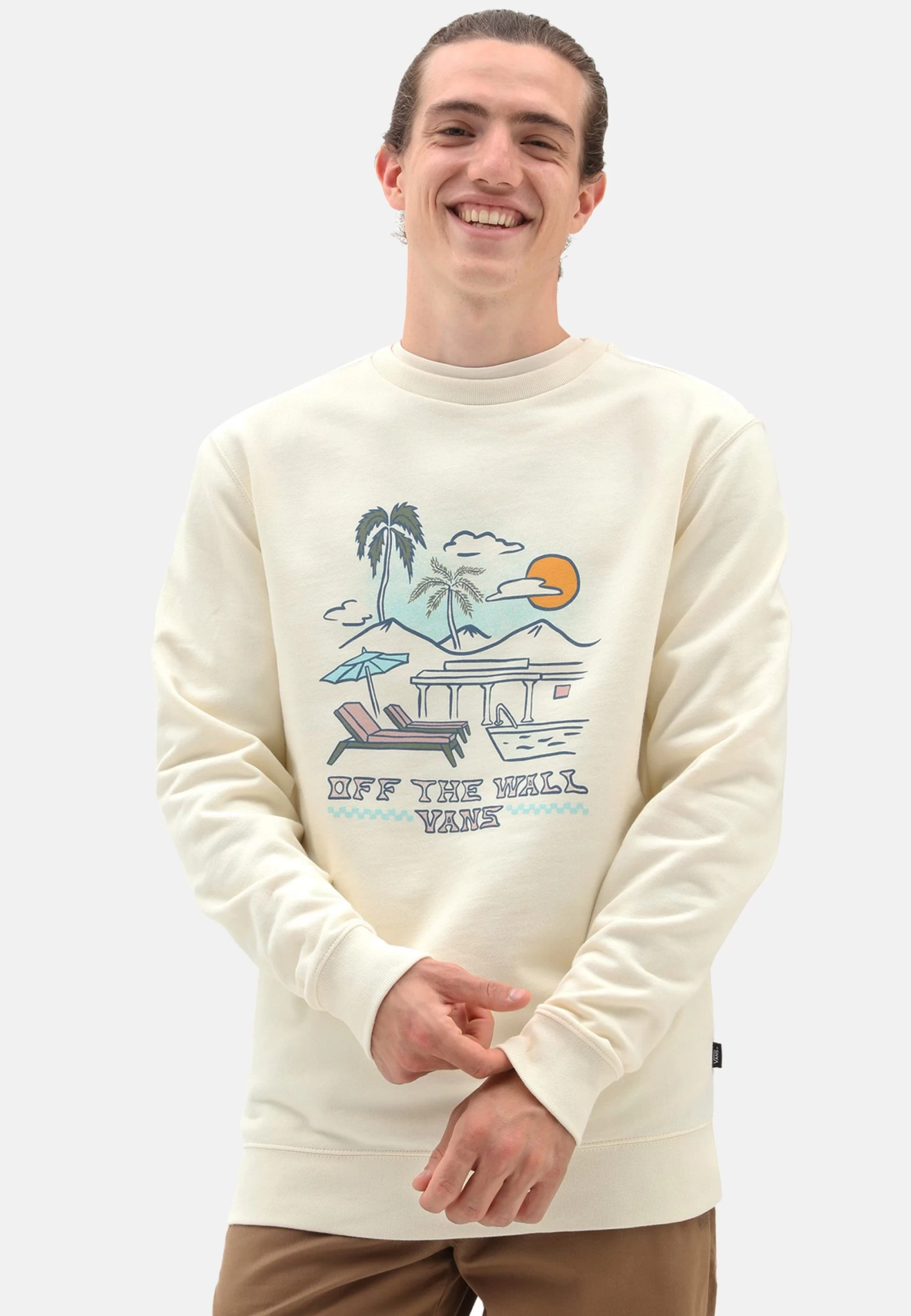 Vans Resort Crew - Sweater - White 1 Vans Resort Crew - Sweater - White