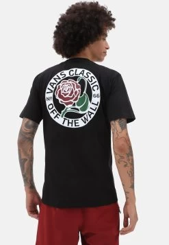 Vans Tried And True Rose Ss Tee - T-Shirt Print - Black