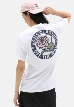Vans Tried And True Rose Ss Tee - T-Shirt Print - White