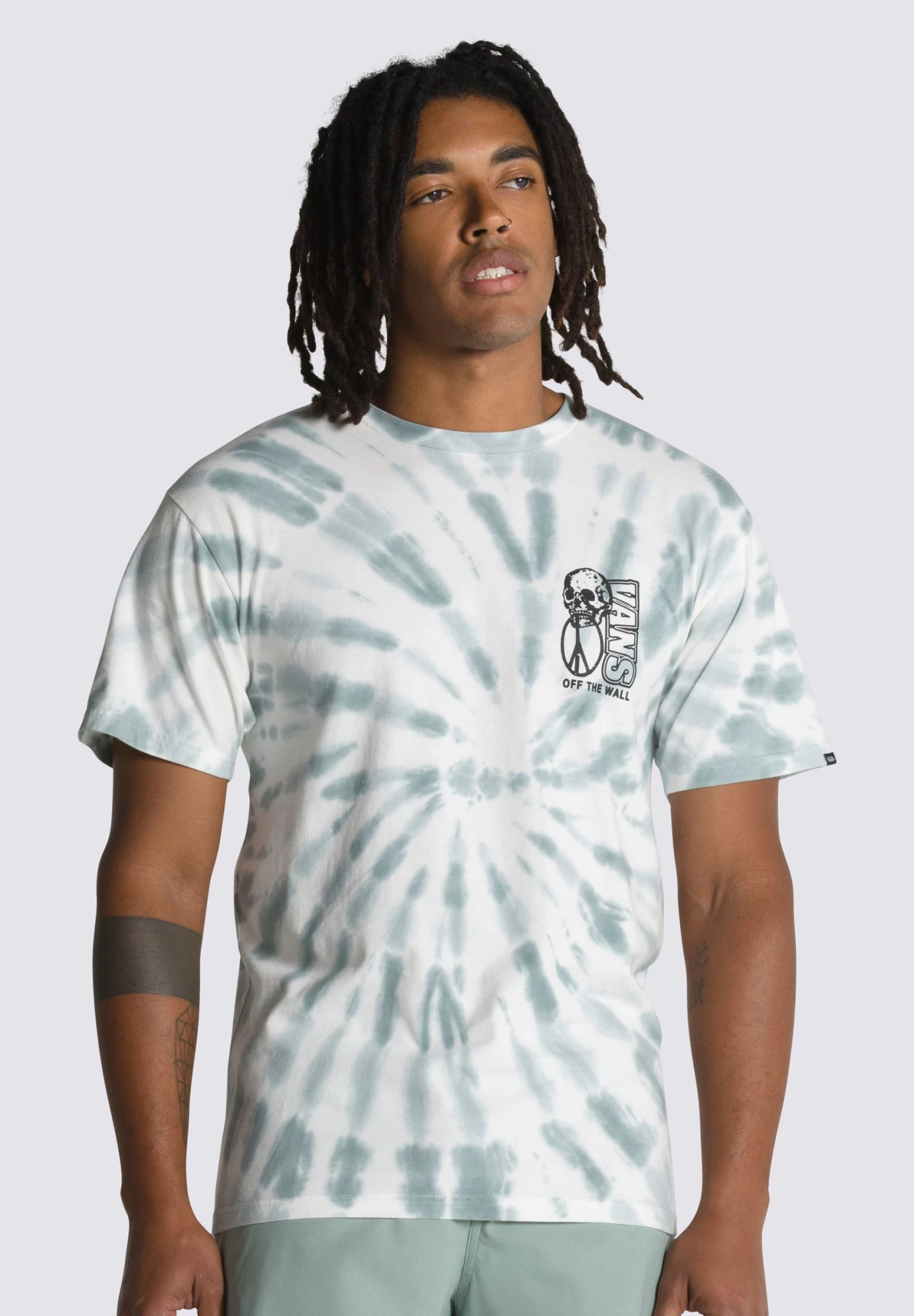 Vans Need Peace Tie Dye Ss Tee - T-Shirt Print - Medium Green 1 Vans Need Peace Tie Dye Ss Tee - T-Shirt Print - Medium Green