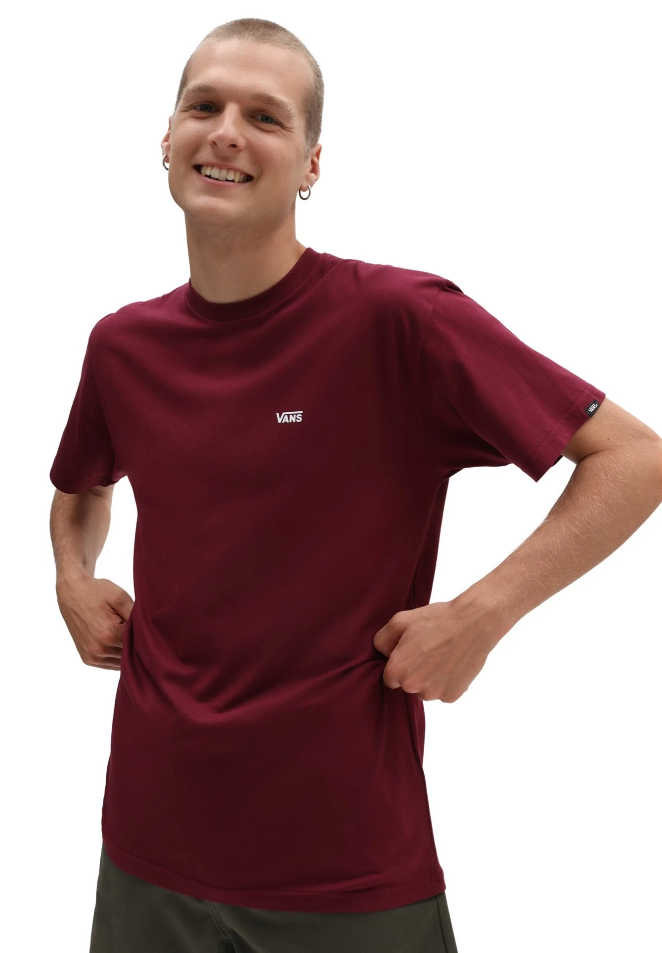 Vans Left Chest Logo - T-Shirt Basic - Burgundy 1 Vans Left Chest Logo - T-Shirt Basic - Burgundy